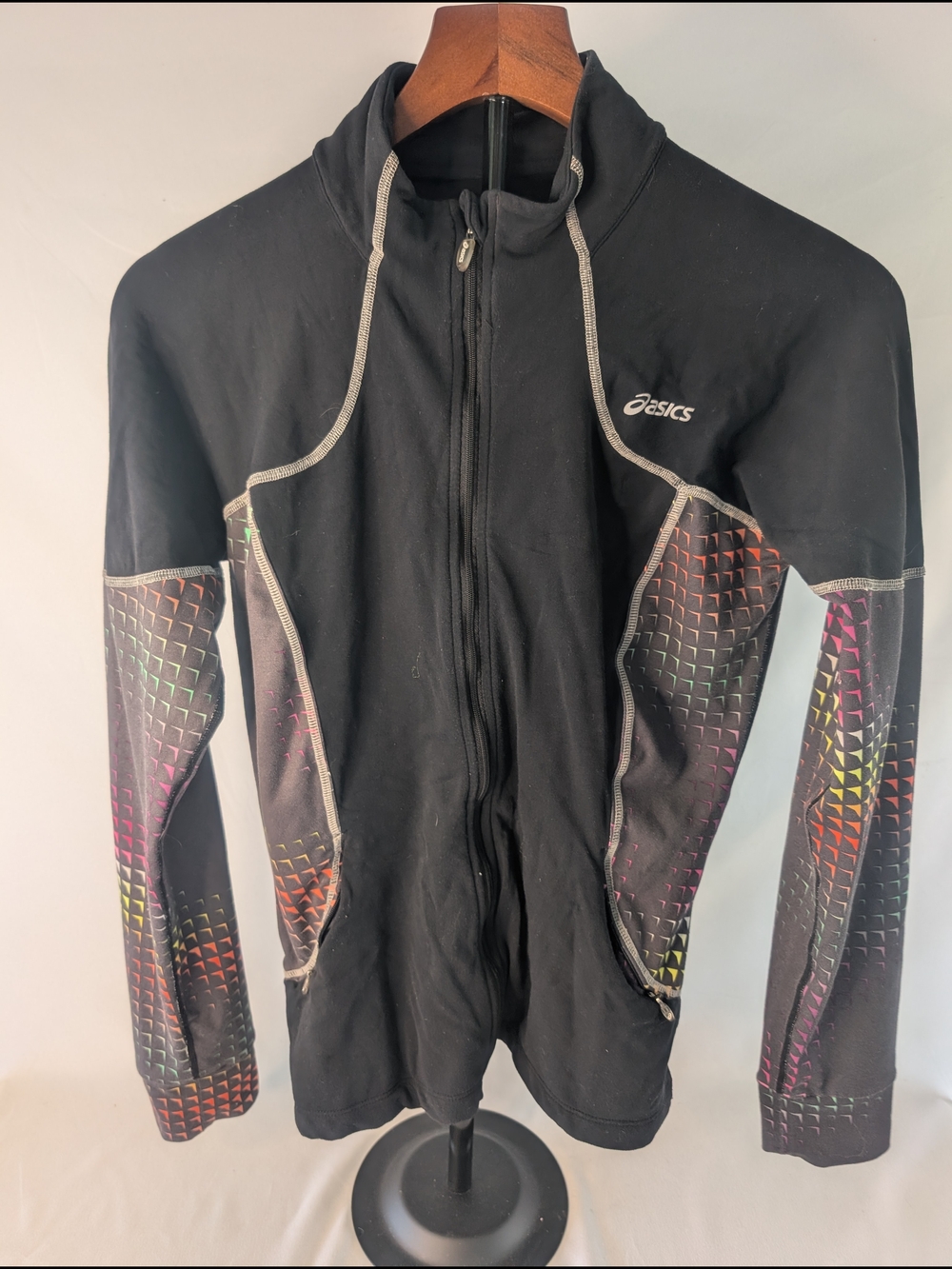 ASICS Black Zip-Up Athletic Jacket with Matching Running Pants Medium